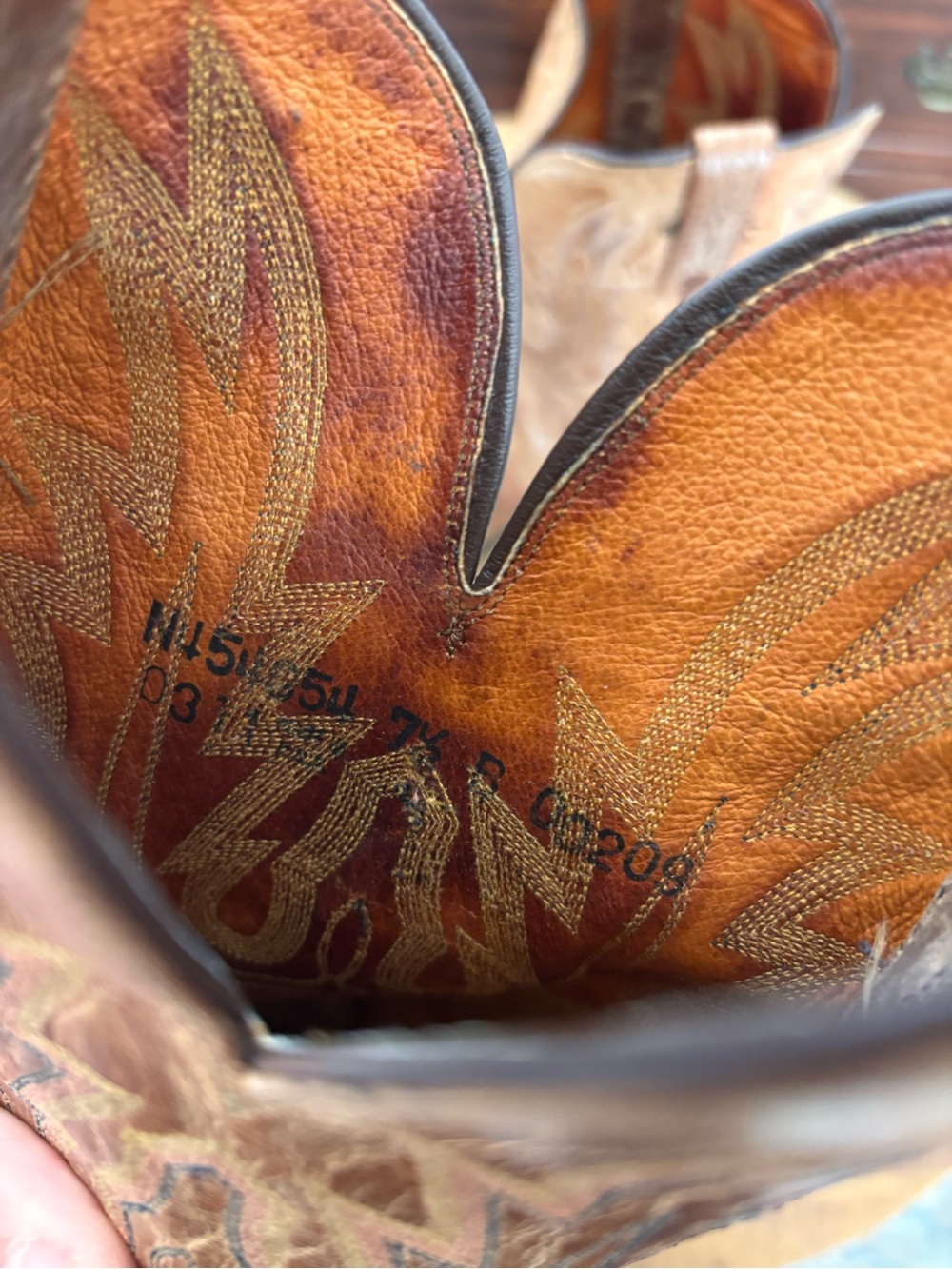 Lucchese Brown Embroidered Leather Heeled Cowboy Boots Savannah mad dog 7.5 - Picture 3 of 11